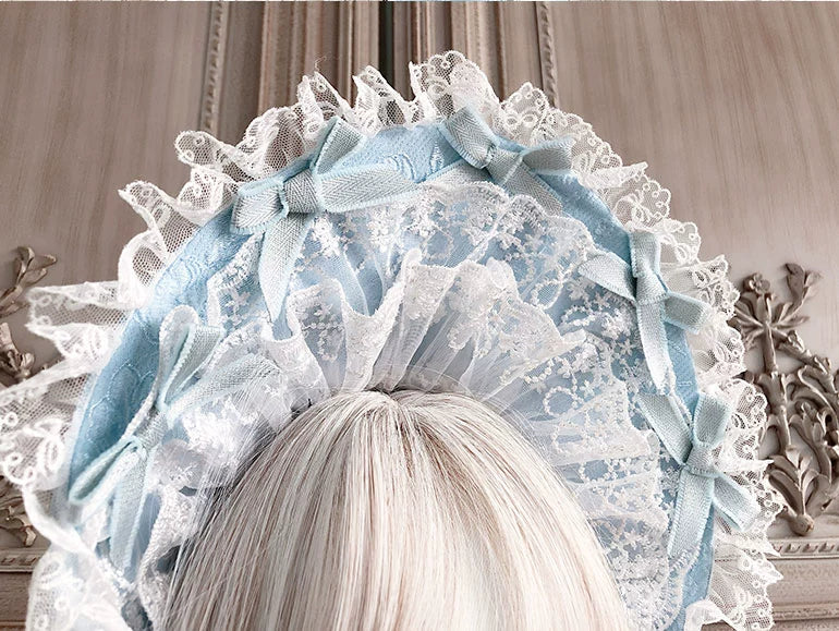 Maid~Sweet Lolita Bonnet Multi-layer Lace BNT   