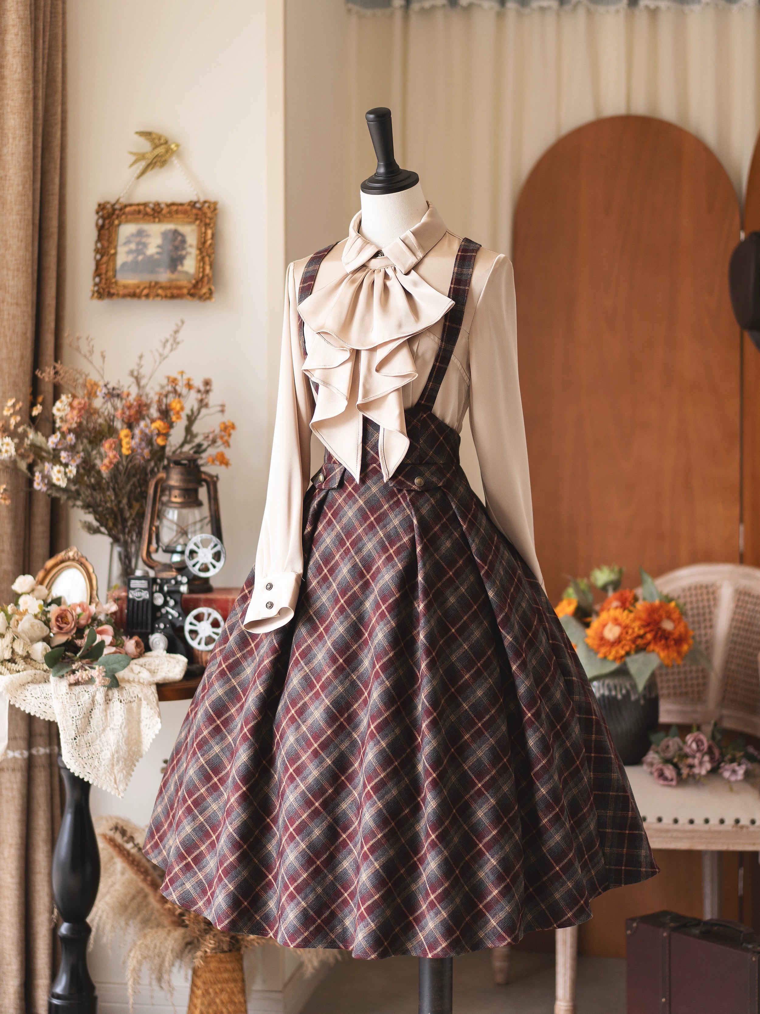 Forest Wardrobe - Forest Dew - Elegant Lolita Slim Fit Shirt, Detachable Jabot 44189:798235