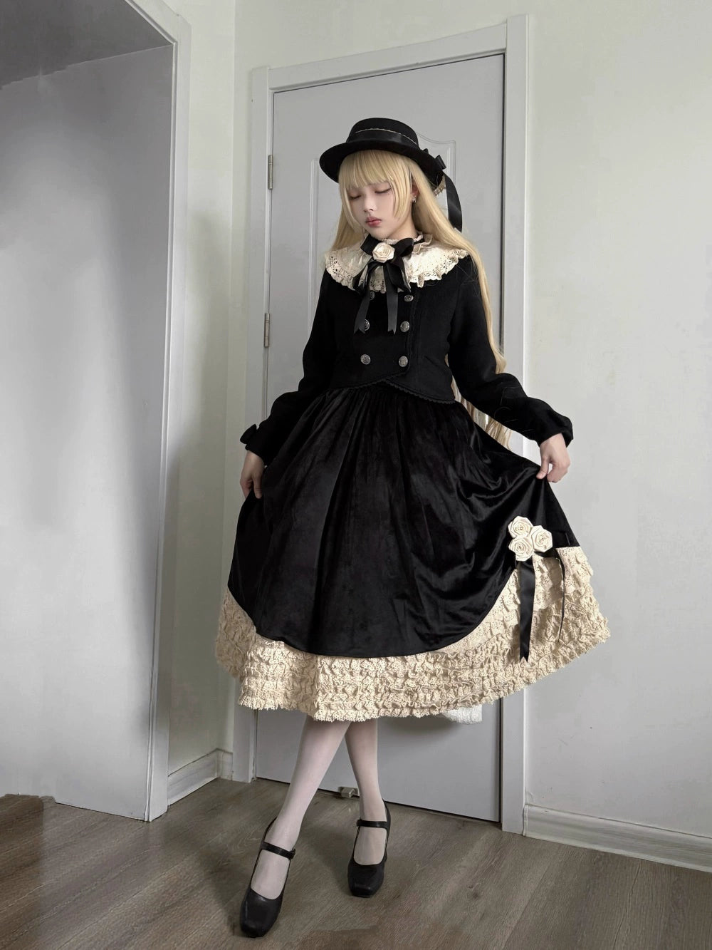 LeMiroir - Winter Solstice - Elegant Lolita Winter Short Coat & SK 44069:794214