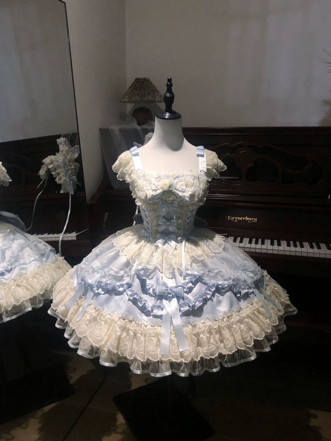 Sugar Girl~Dreamy Butterfly~Ballet-style Sweet Lolita JSK Dress With Large Bow Trailing (L M S) 43046:763383