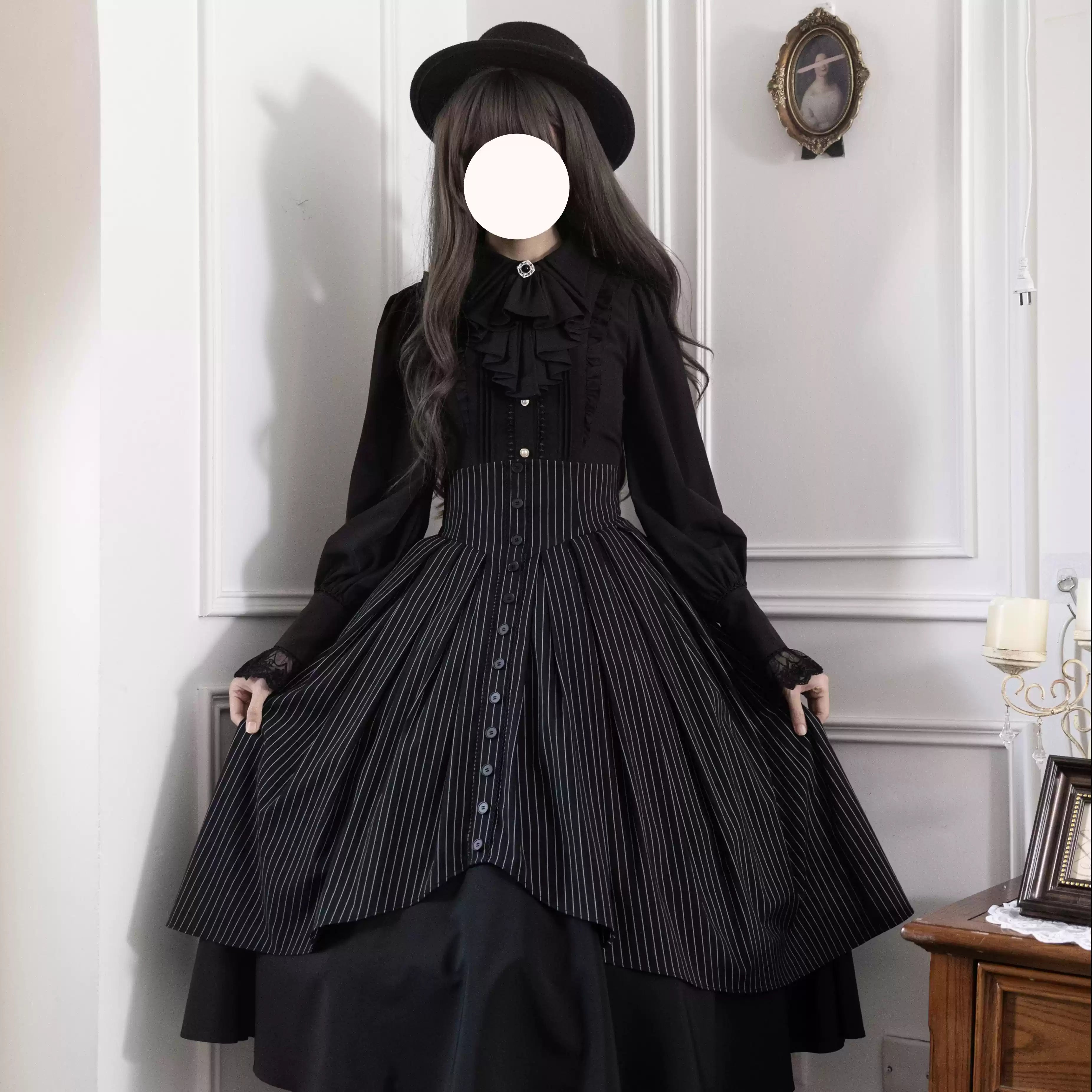 Alice in Wonderland - Love Moon Serenade - Striped Classic Lolita Skirt Preppy Style Commuting Dress 41240:688660