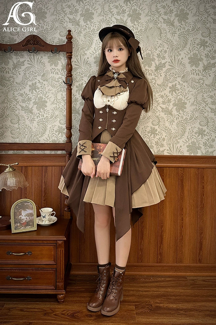 (BFM)Alice Girl~Two-Piece Lolita Dress~Detective Butler Blazer Long Sleeve OP   