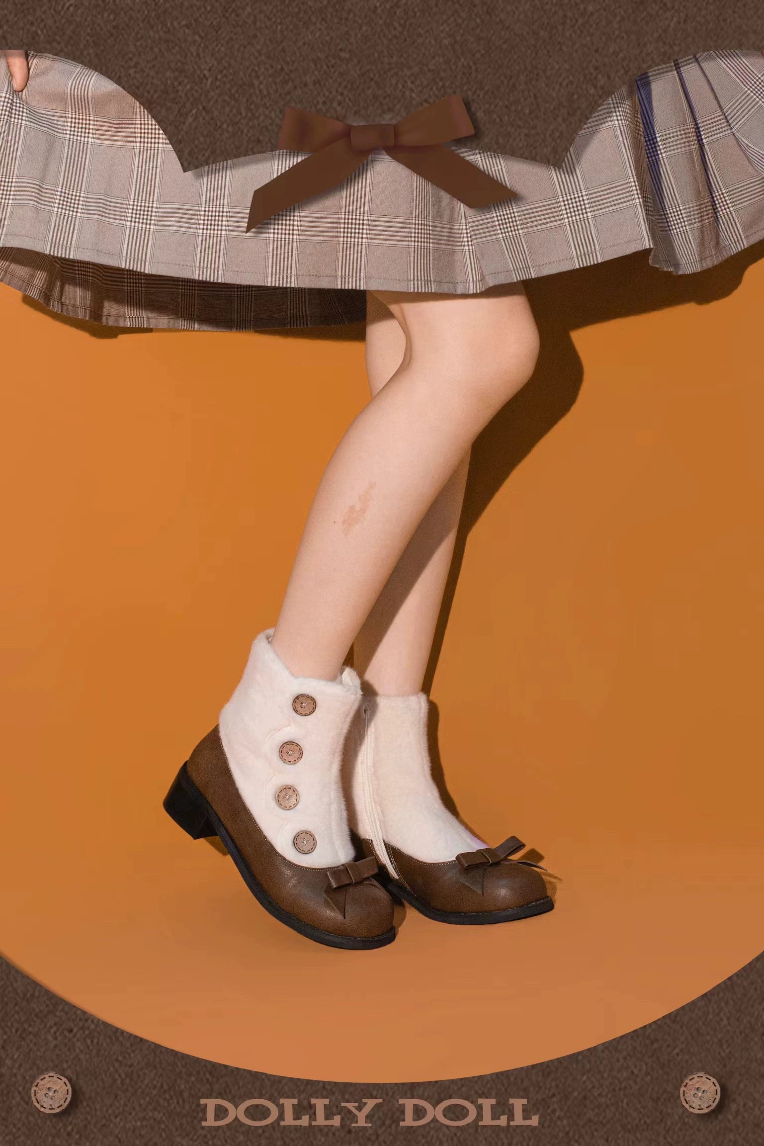 Dolly Doll~Winter Lolita Boots Fur Mary Jane Lolita Low Heel Shoes 32674:403476