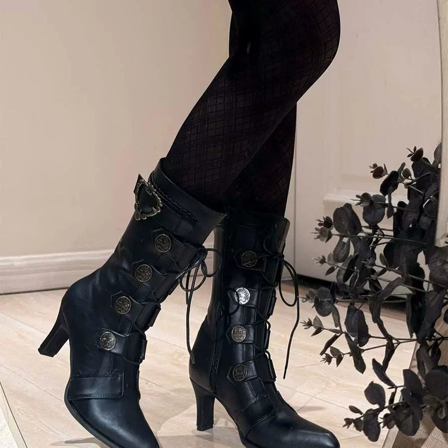 Pure Tea For Dream~Oakmoss~Classic Lolita Boots Pointed Toe Lolita Shoes 41834:715358