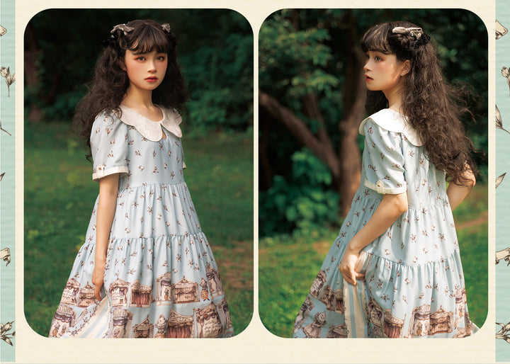 Magic Tea Party~elegant Lolita A-Line Printing OP Dress   