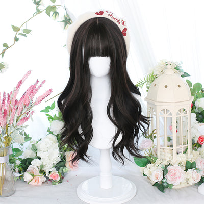 Dalao~Natural Lolita Wig Gentle Long Curly Hair 6077 Black Brown (3-17)  