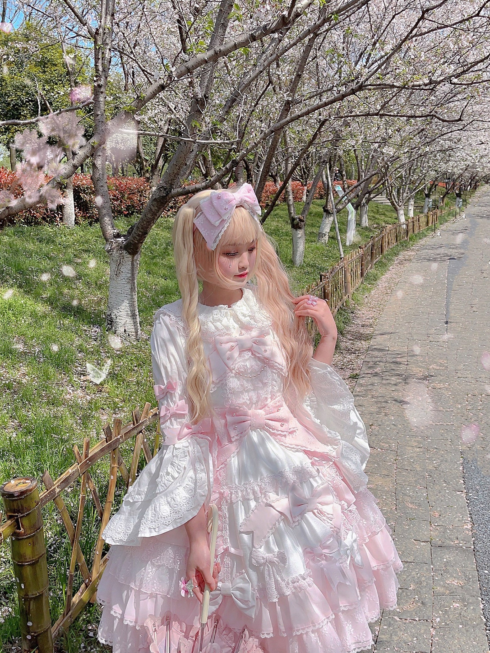Cheese Cat - Sweet Lolita KC Lace Butterfly Lolita KC with Pearl