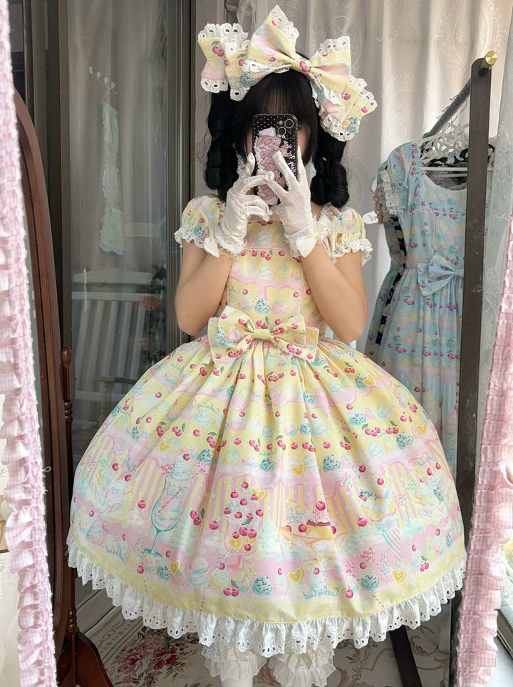 Lamp Flower Lolita~Summer Dream Ice Cream~Sweet Lolita OP Dress