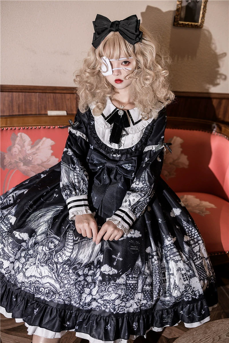 Sugar Girl - Nocturnal Castle - Gothic Lolita OP Dress, Back Zipper 43926:789991