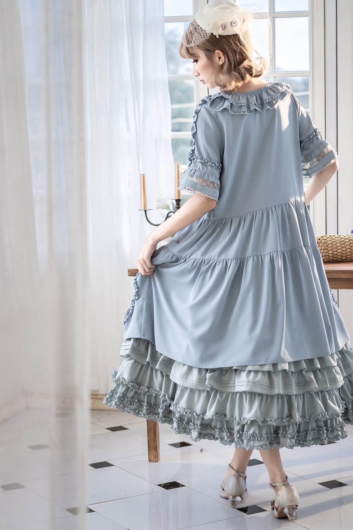 Little Dipper~Daily Lolita Hollowed-out Apron Dress Multicolors   