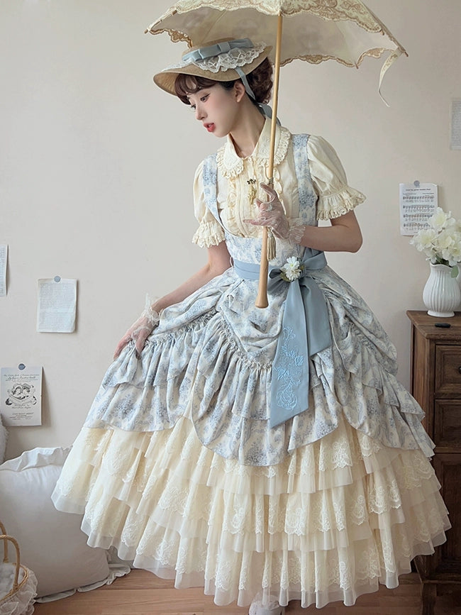 Forest Song~Star and Sea~Classic Lolita Petticoat Adjustable Tiered Ruffle Skirt