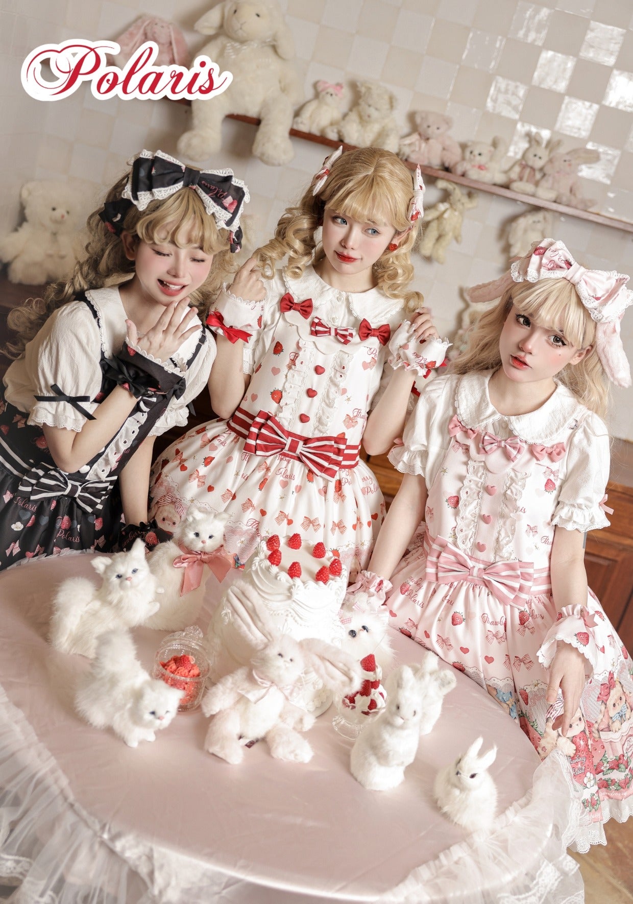 Polaris Lolita~Rabbit Berry Gift Box~Sweet Lolita Salopette and Dress Set   