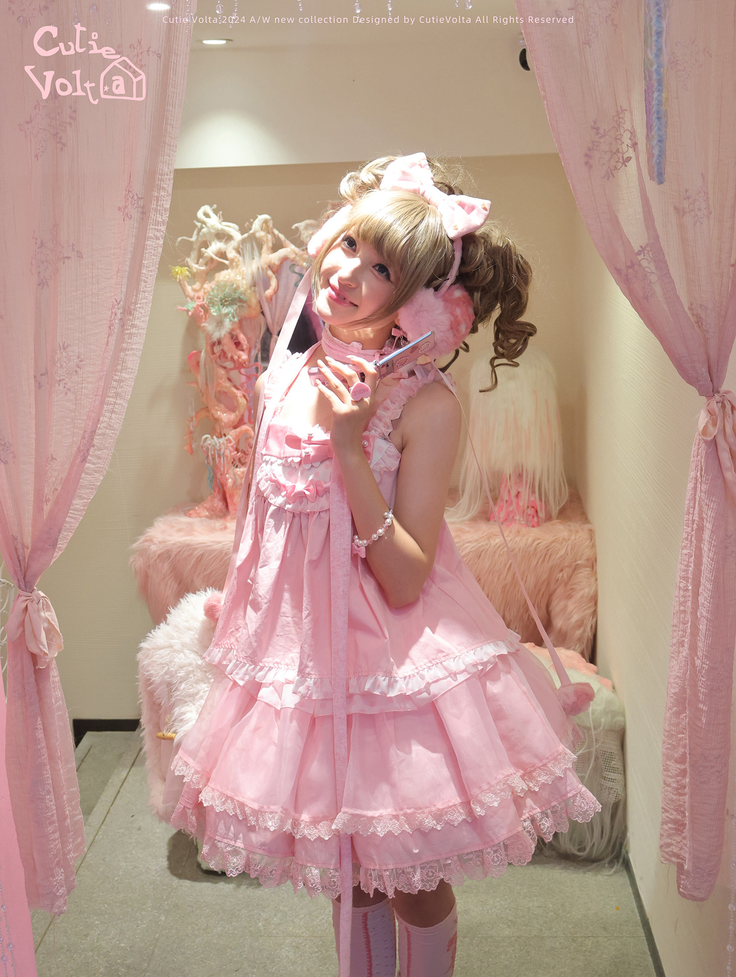 Candy Cottage - Old School Lolita Polka Dot Dress & Top Skirt Set 45522:851851