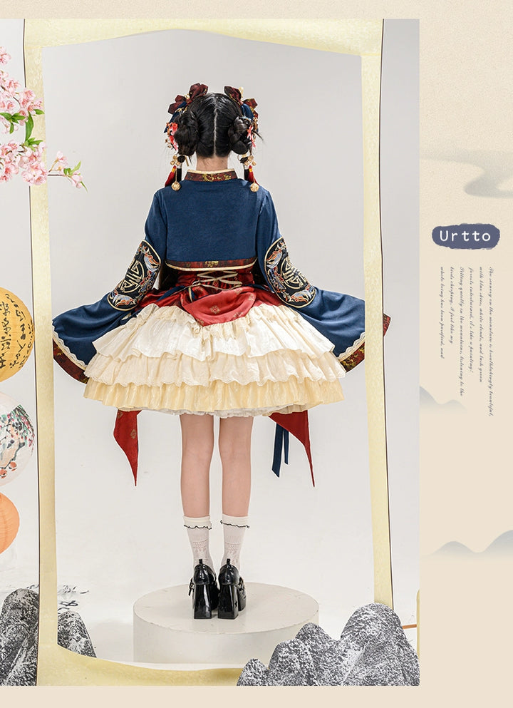 Urtto~Fengming Yaoshan~Winter Qi Lolita JSK Set with Chinese Style Cape and Bolero