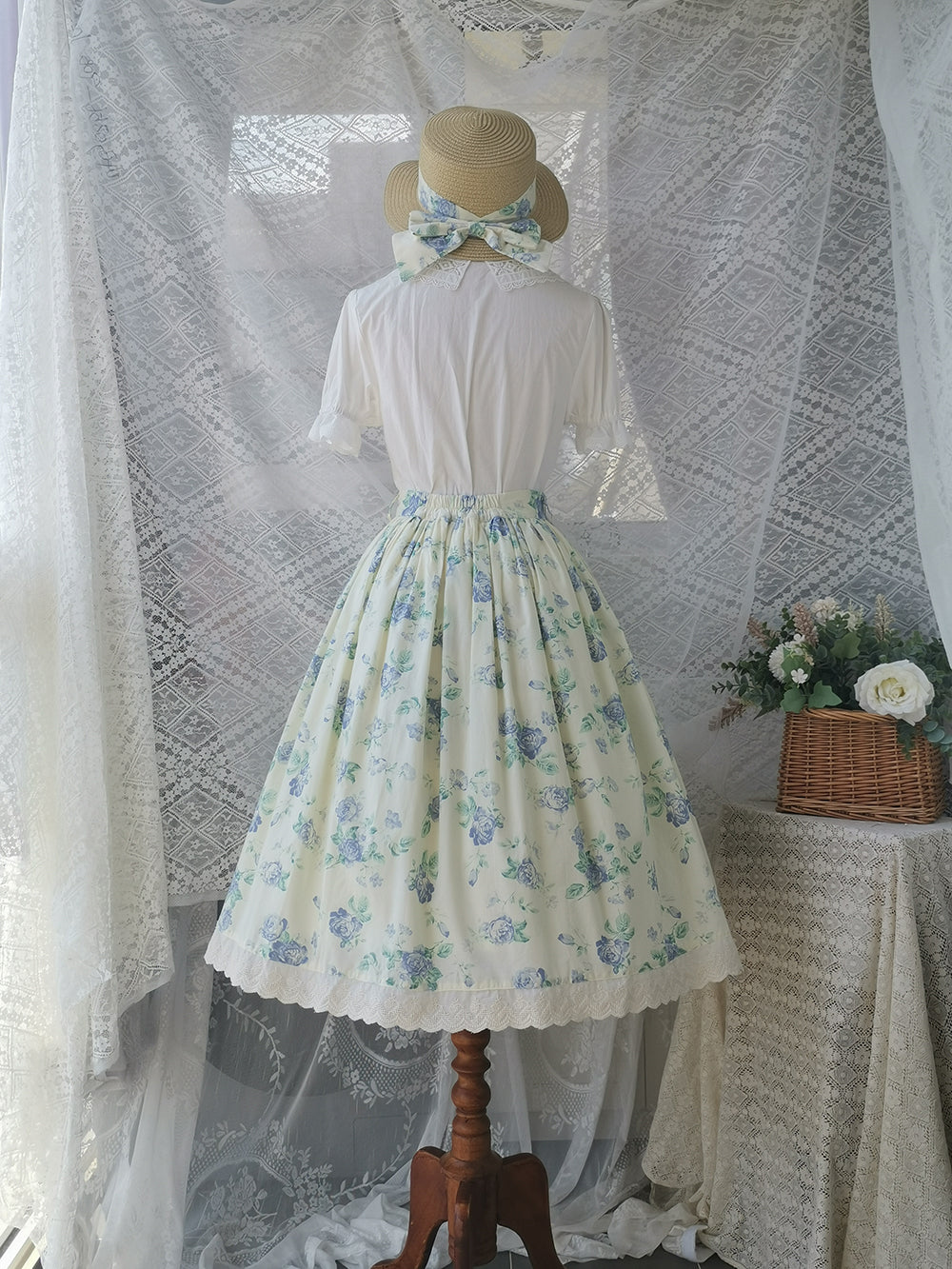 Miss Point - Customized Vintage Sweet Elegant Rose Skirt