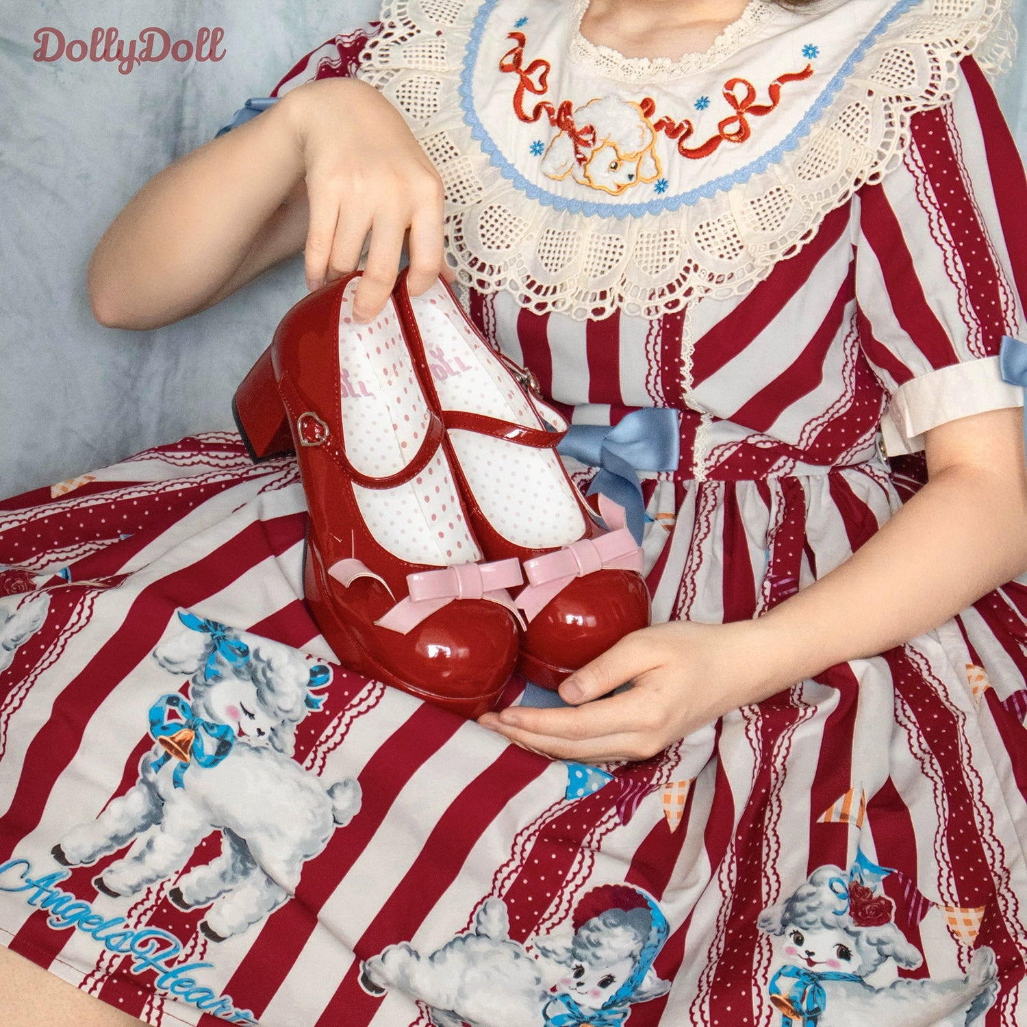 Dolly Doll~Lovers' Gift~Round Toe Middle Heel Mary Jane Lolita Shoes 32678:397802