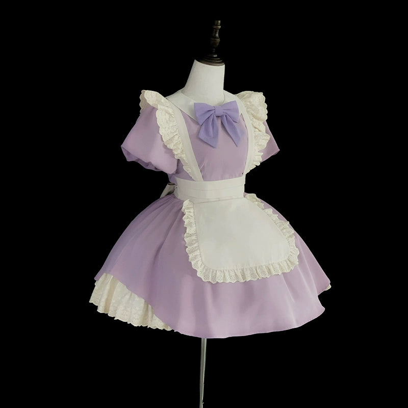 With PUJI~KissKiss~Maid Lolita OP Dress Pleated Lace Multicolor Dress (L M S) 37794:597924