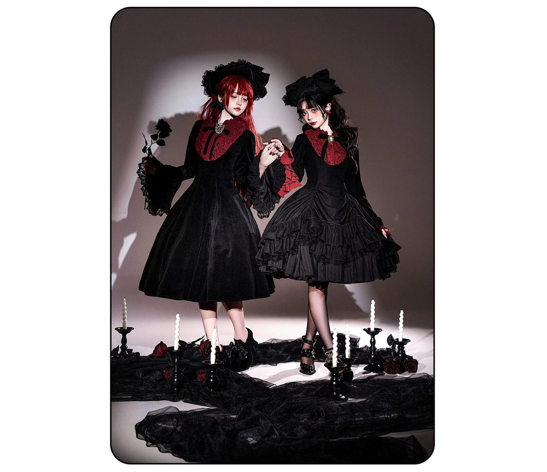 Susin Lolita~Moonlit Rose~Gothic Lolita OP Dress Winter Wool Lolita Overcoat   