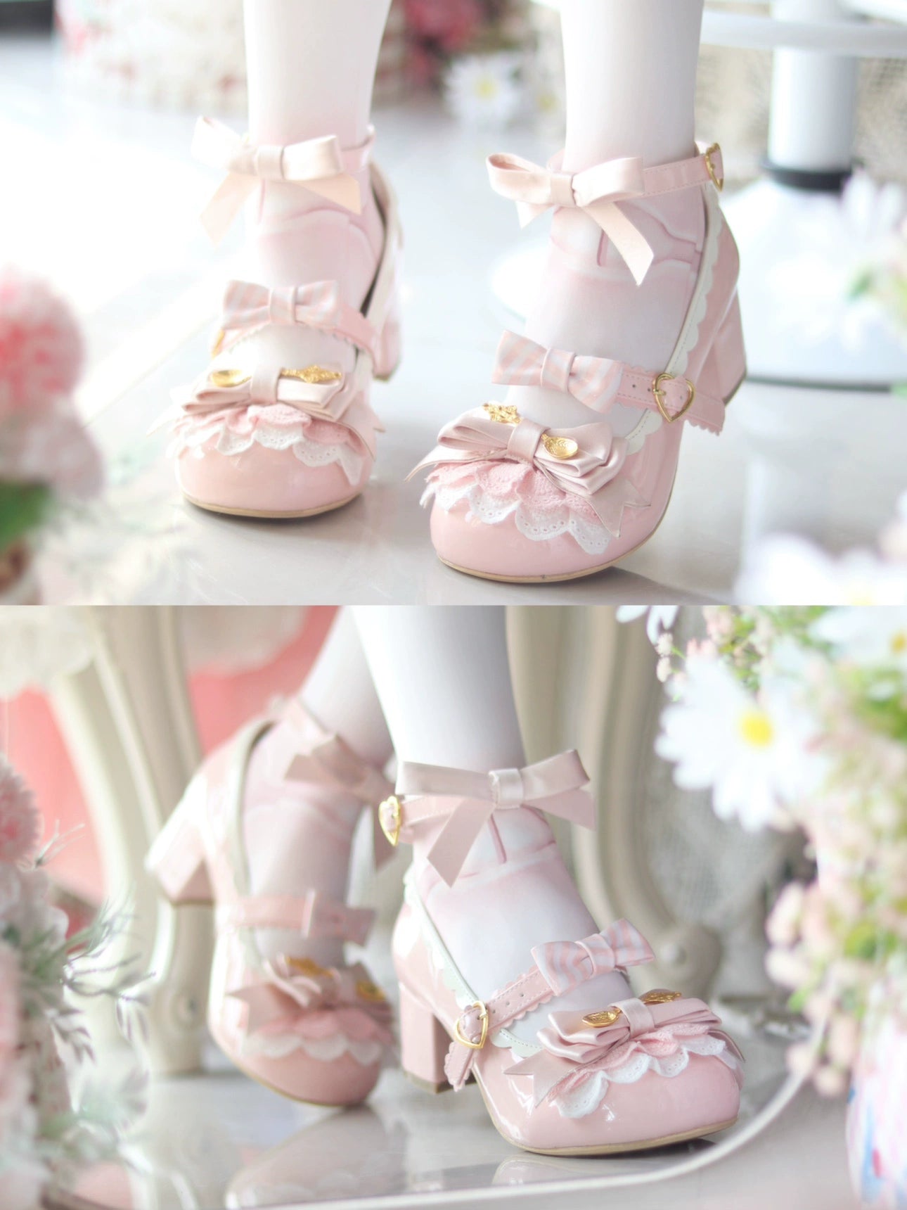 Beauty Bunny - Mousse Roll - Sweet Lolita Heel Shoes, Round Toe