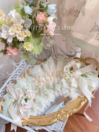 Daisy Poetry - Classic Lolita Lace JSK & OP Dress, Daisy Print and Embroidery (L M S XL) 45825:864017