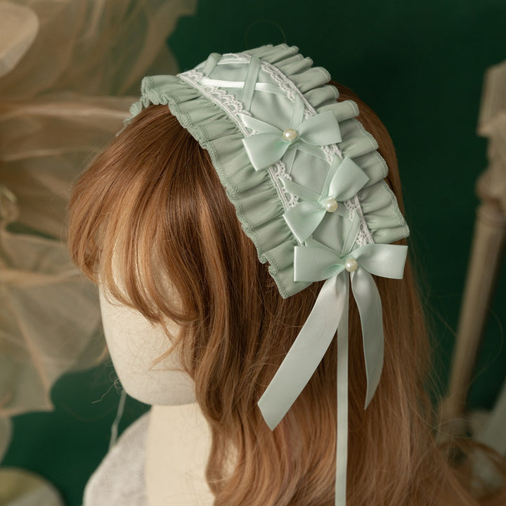 Sweet Japanese Style Lolita Headwear Multicolors free size Starry Love Song- Green 
