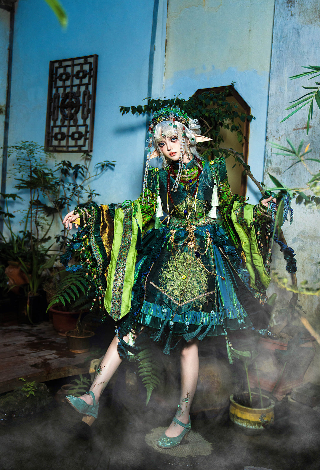 Your Highness~Baimu Ji~Gothic Lolita Dress Chinese Style OP with Terror Element