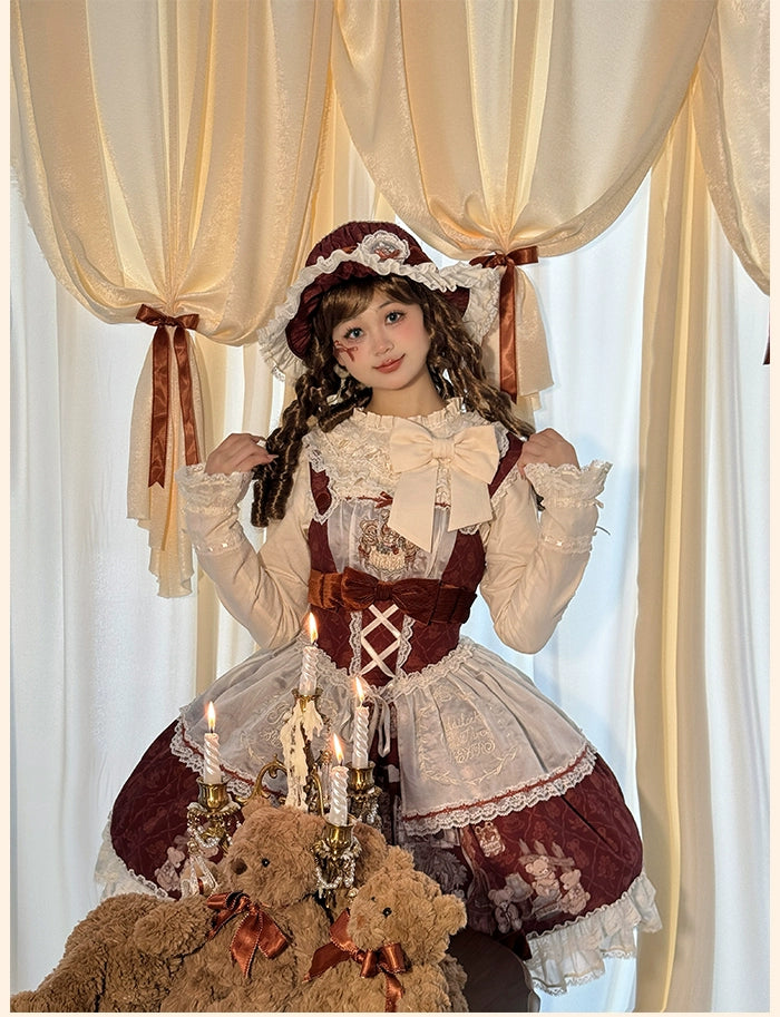 Alice Girl~Bear Castle~Sweet Lolita Dress Natural Waist JSK   