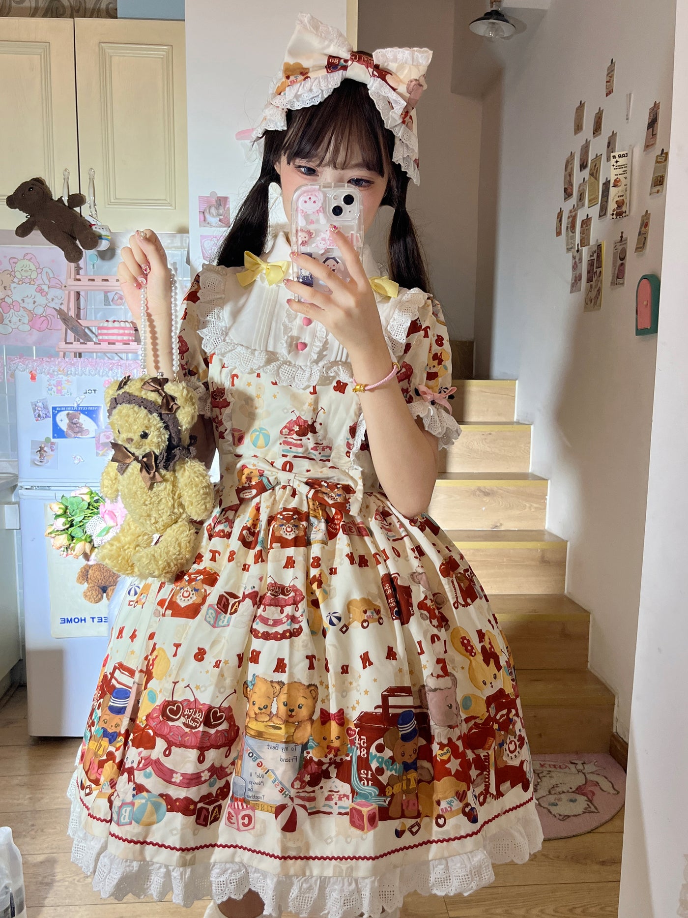 Nn Star~Sweetberry Baby~Kawaii Lolita Bear Print OP   