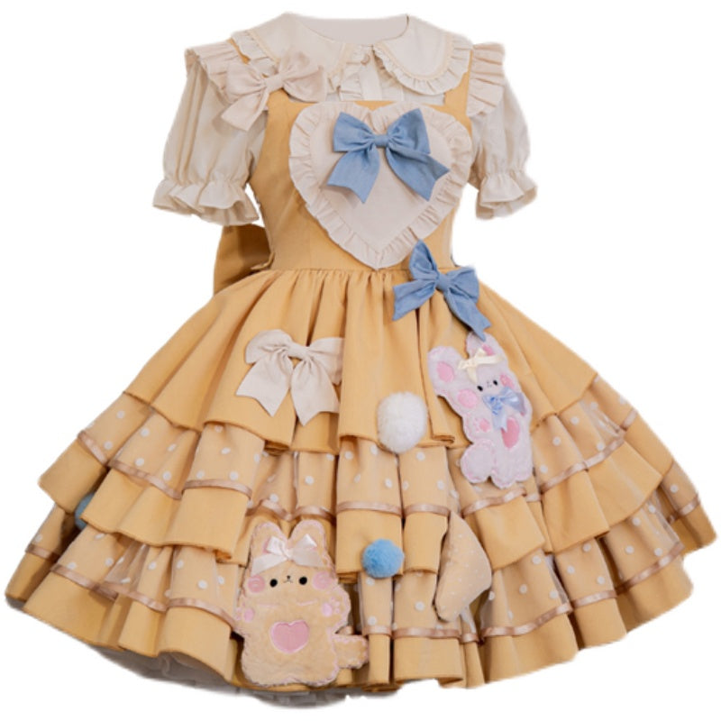 OCELOT - Bear Cheese - Sweet Lolita Jumper Dress Yellow Lolita JSK S yellow