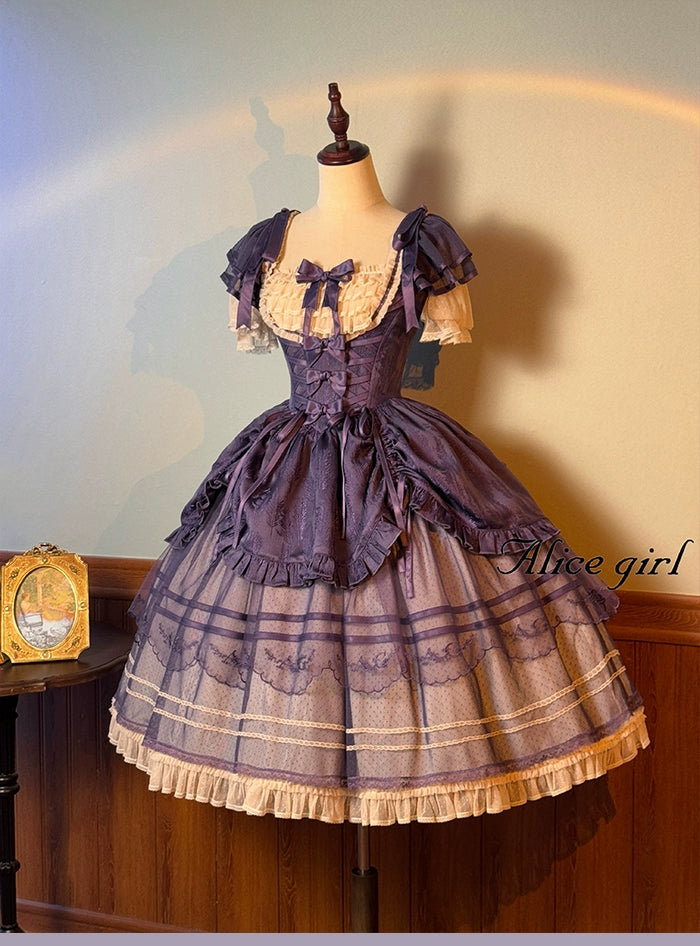 Alice girl~Yesterday Morning Mist~Classic Lolita JSK Elegant Low-cut Lolita Dress