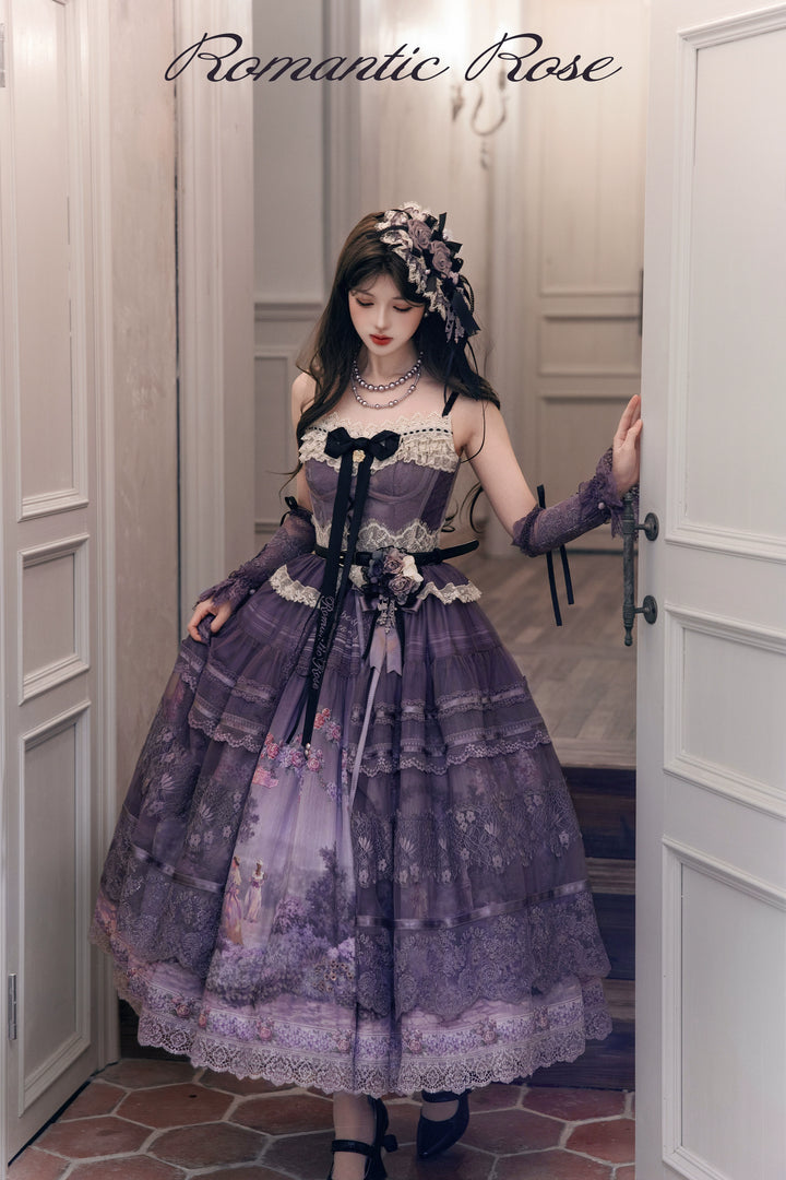 ZUOlanrichen~Romantic Rose~Classic Lolita Dress Set Printed JSK Skirt with Bodice 42157:729104