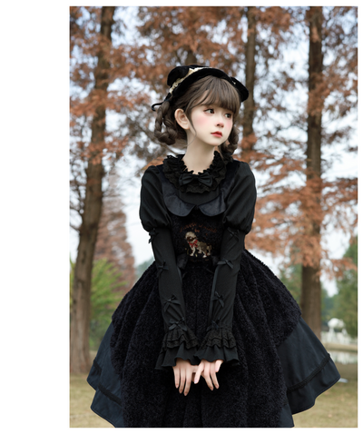Peach Soda~Sleeping Case~Plush Lolita JSK Dress Set Doll Sense Embroidery Dress   