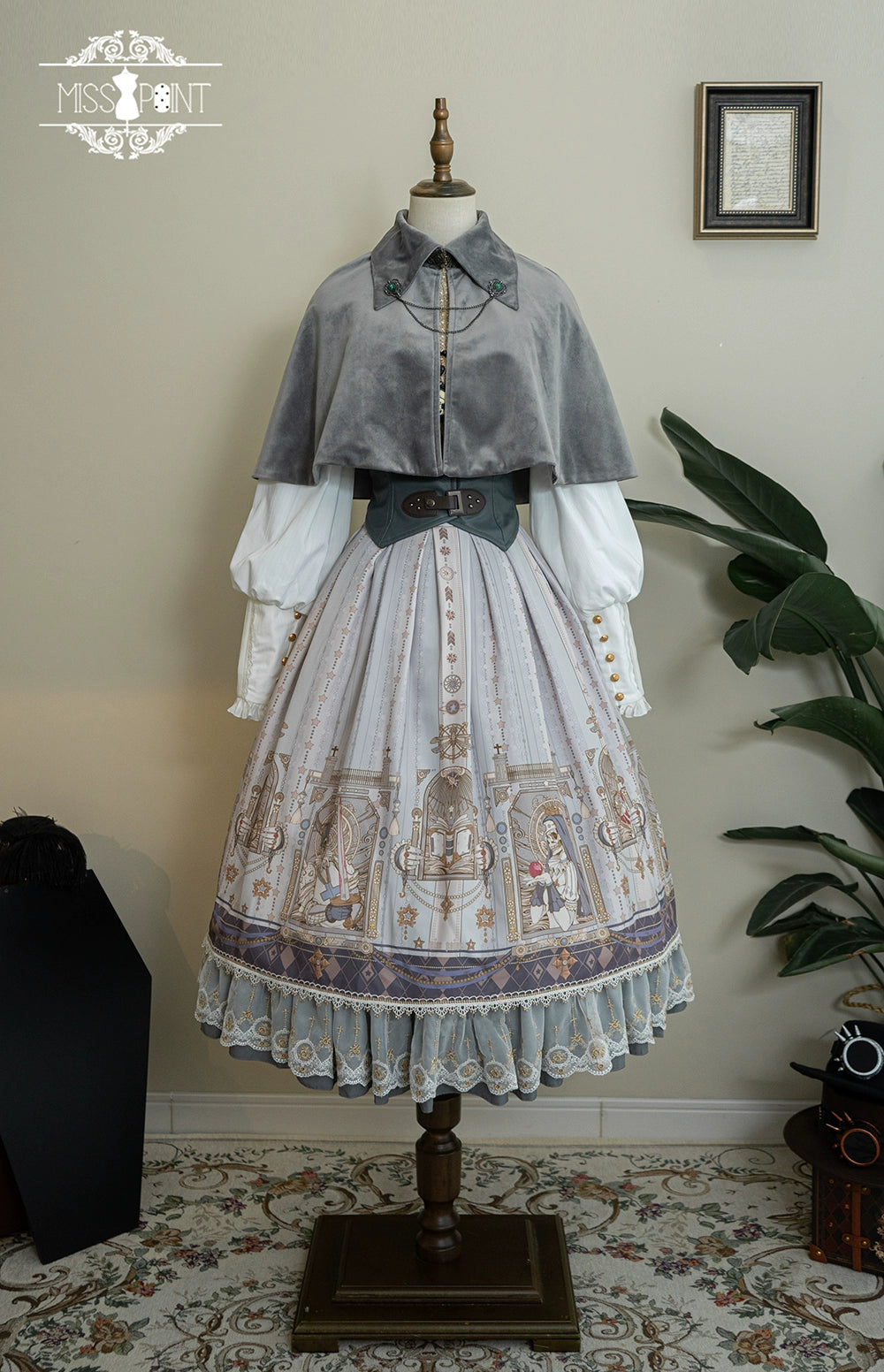 Miss Point - Demon Hunting Notes - Fishbone Gothic Lolita Skirt 33614:433766