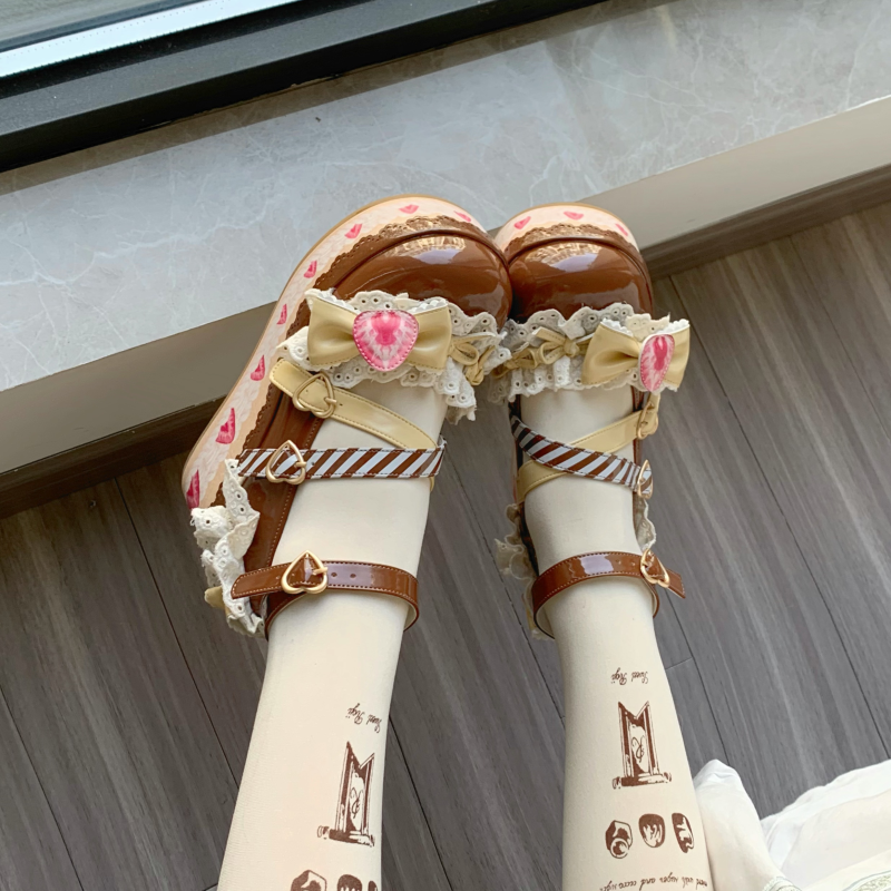 Aimee~Strawberry~Sweet Lolita High Platform Shoes Kawaii Lolita Shoes