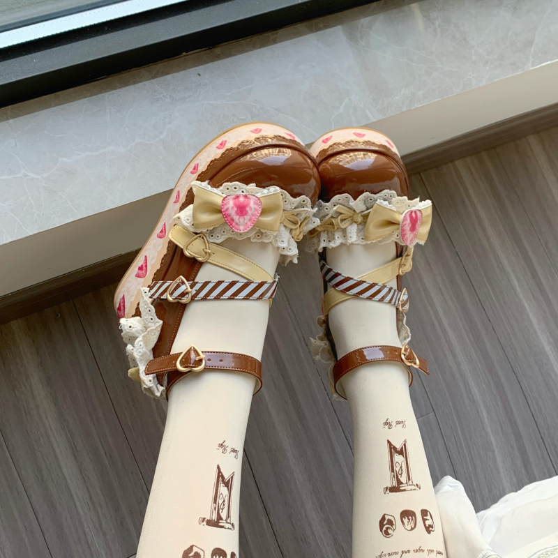 Aimee - Strawberry - Sweet Lolita High Platform Shoes Kawaii Lolita Shoes