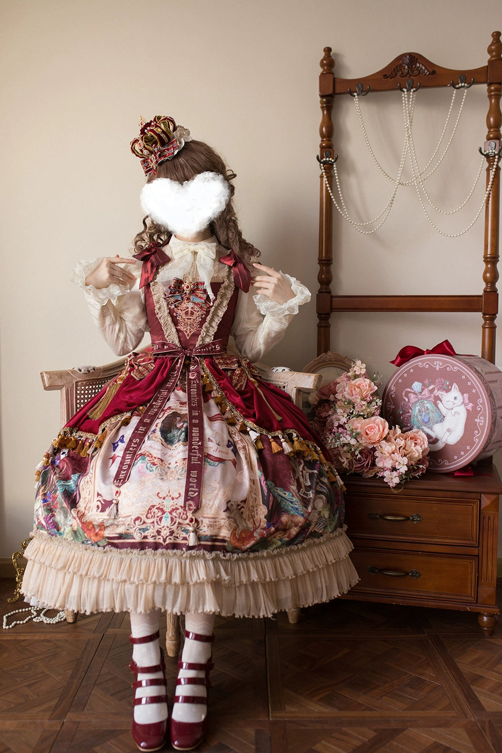 Miss Point~Kaleidoscope~Retro Lolita Dress Oil Painting Print JSK Dress Customized 35394:488346