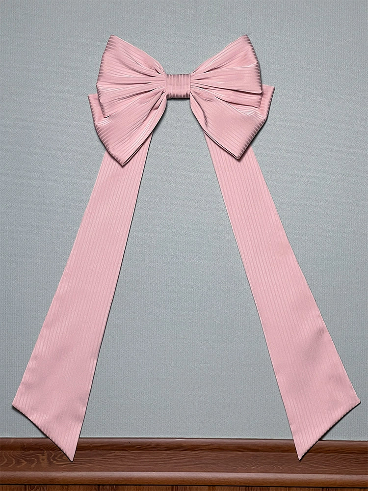 Alice Girl~Arrogant Miss~Sweet Lolita Trailing Large Bow with Long Ribbons Pink