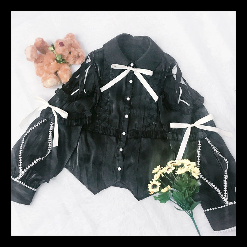 (BFM)OCELOT~Lolita Blouse Yuelong Poem Long Sleeve Inner Shirt   