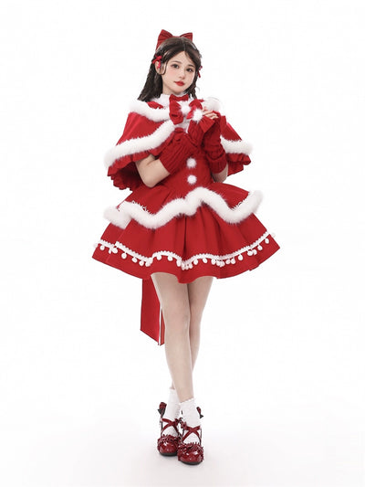 Dear Dolls~Little Wish~Christmas Red Lolita Princess JSK Dress   
