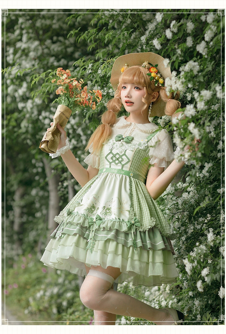 YingLuoFu~Lucky Day~Country Lolita JSK Dress Cute Lolita Dress