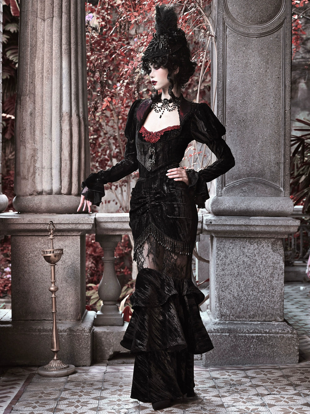 Blood Supply~Duchess~Gothic Lolita Top Velvet Spider Web Lolita Cardigan 35582:517828