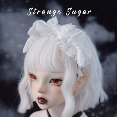 Strange Sugar~Gothic Lolita Hairband White Lace Headdress   
