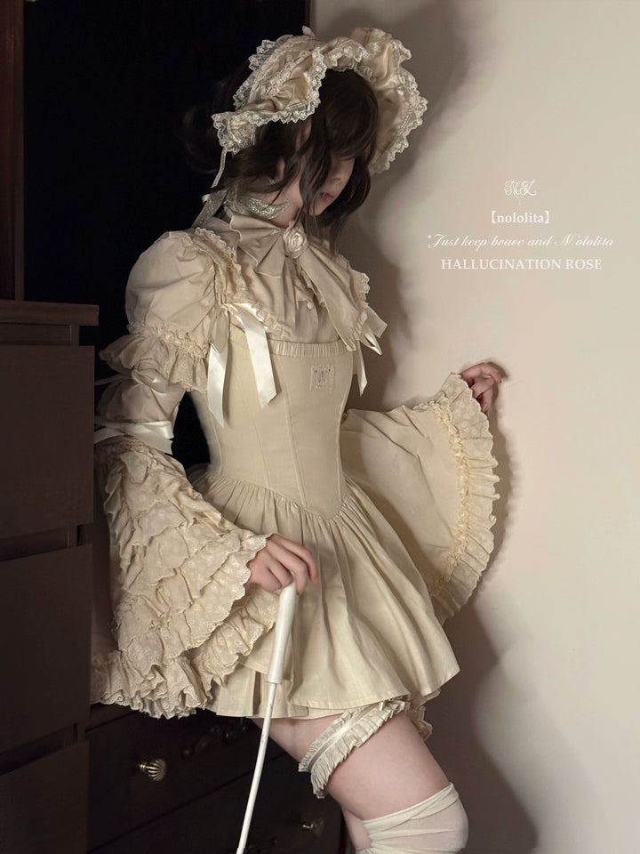 Nololita~Nightingale~Old School Lolita Shirt with Detachable Sleeves 41944:720470