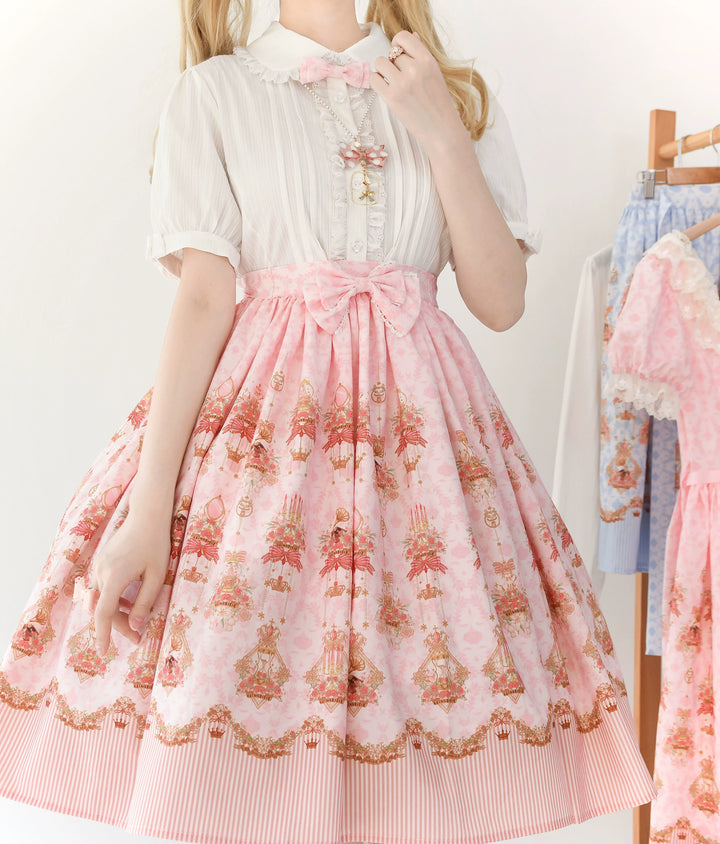 Strawberry Witch~Rose Garden Bunny~Daily Lolita Rose Bunny Printing OP JSK Dress Set