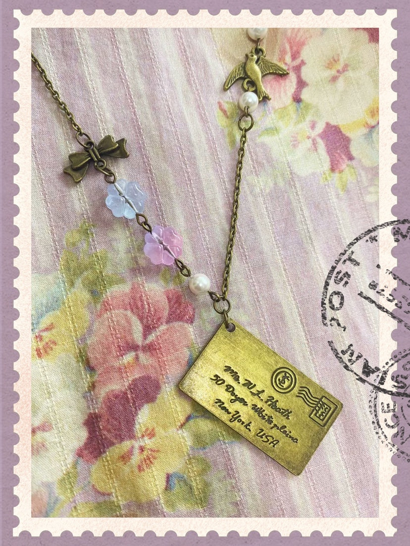 Halloween Alice~Daily Vintage Lolita Envelope Shaped Necklace   