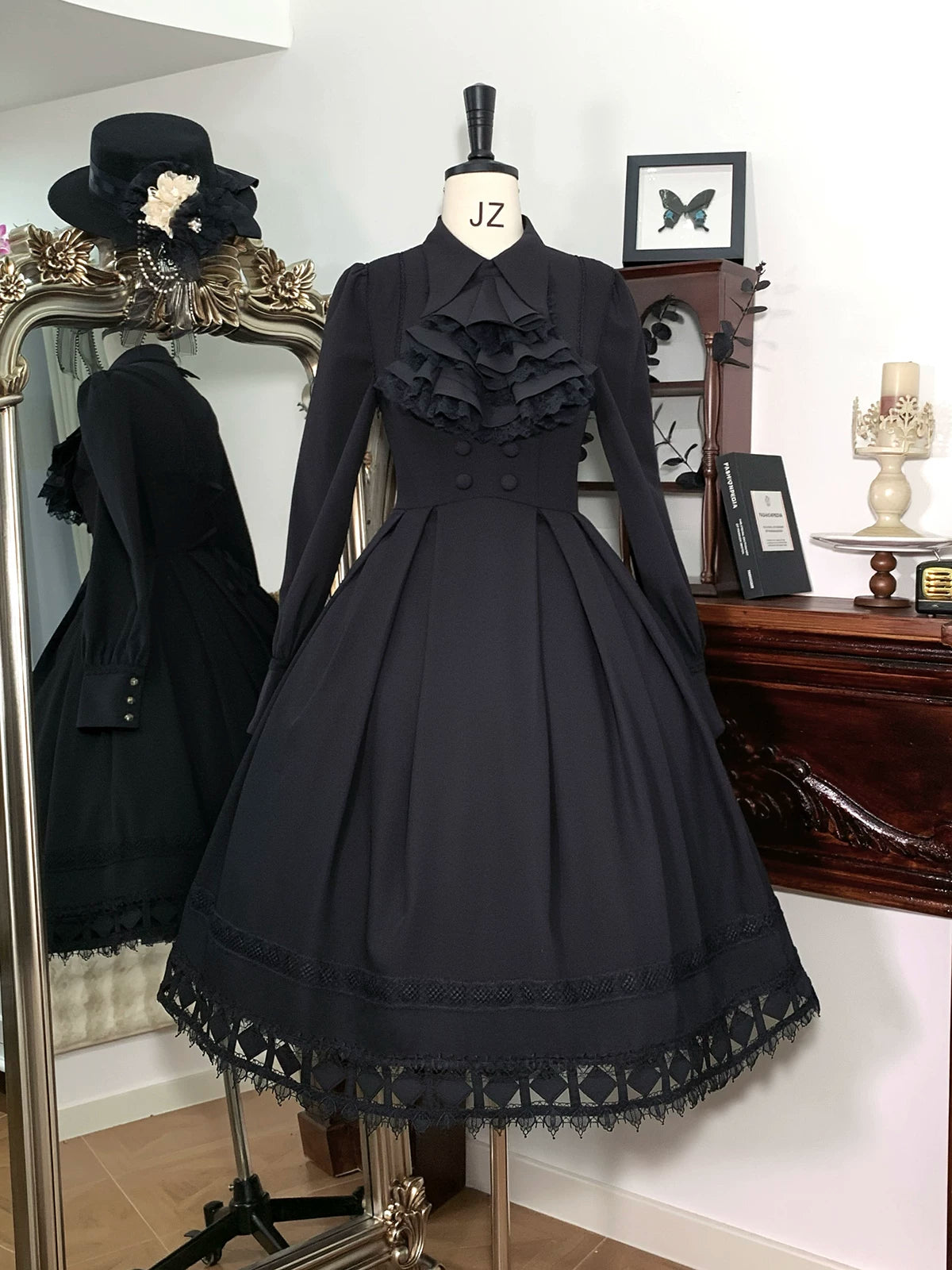 Serenade - Bust-Supporting Elegant Lolita JSK Dress, Three Length Styles 44419:807323