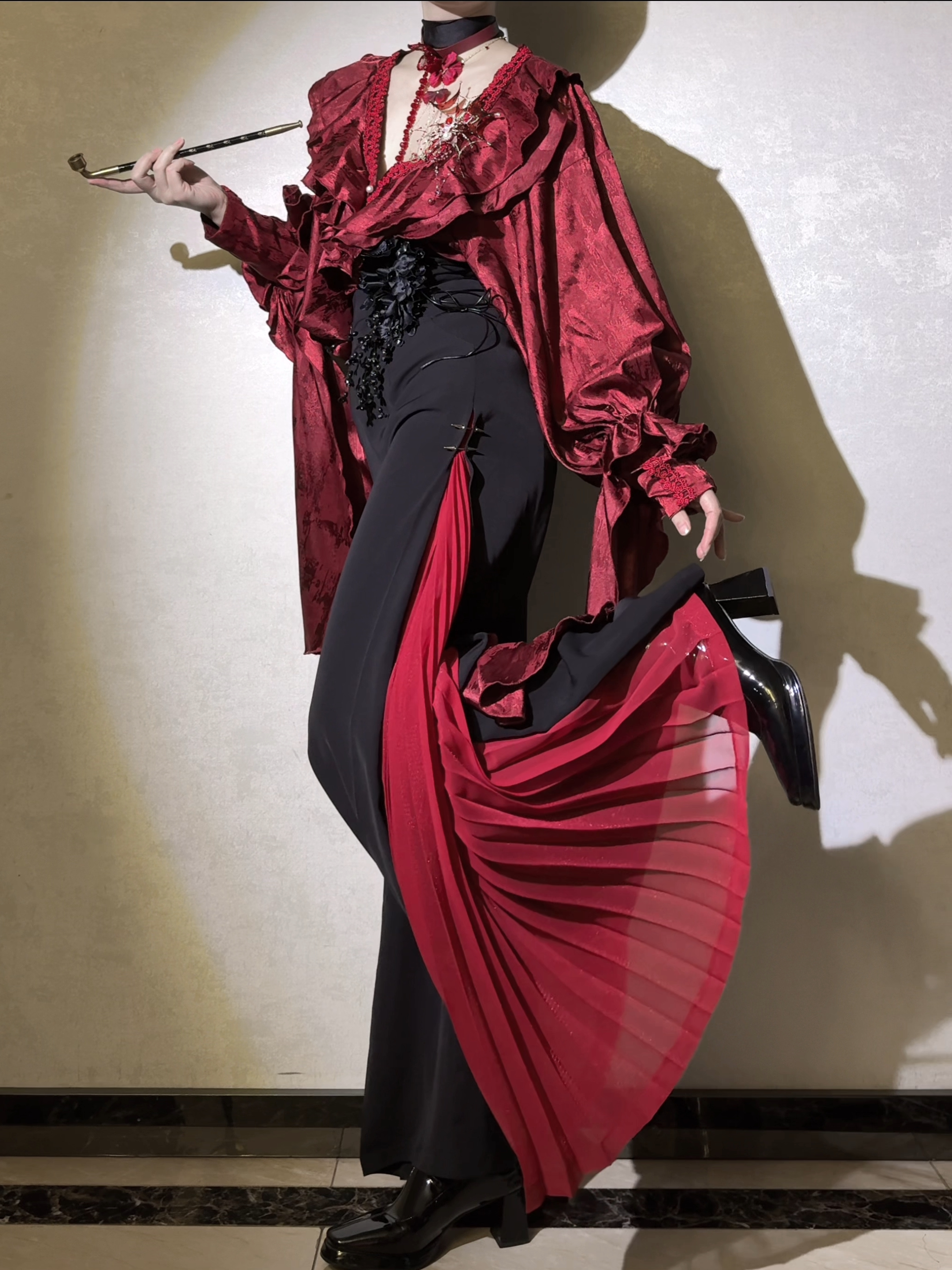 Knight Paradox - High Waist Ouji Lolita Pants, Side Pleats