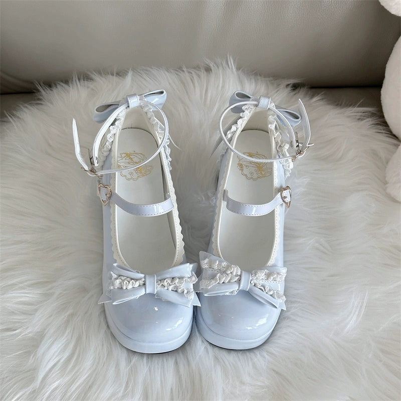 Jiangjiang Biscuit~Elegant Lolita High Heel Shoes Round Toe Low Cut