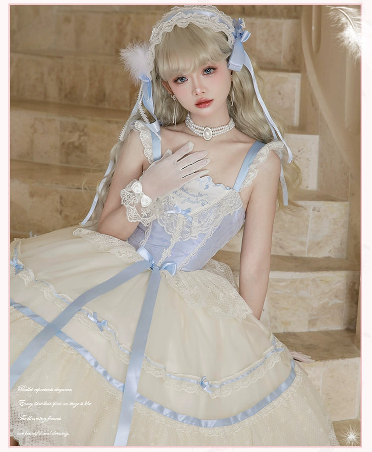 Flower and Pearl Box~Silk Ballet~Wedding Lolita JSK Dress Princess Bridal Dress 34050:442732