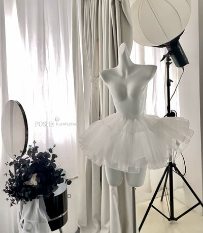 POSHEPOSE~Daily Lolita Pannier White Black Petticoat   